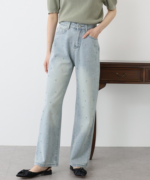 BLUEEAST（ブルーイースト）の「2TYPE ストーン&パールデニムパンツ（デニムパンツ・レディース・ブルー系/ブルー・SMALL/MEDIUM/LARGE）」の15枚目の写真