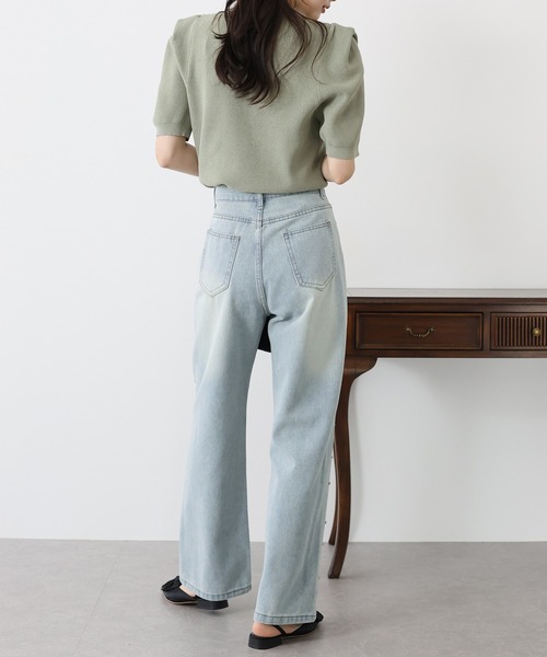 BLUEEAST（ブルーイースト）の「2TYPE ストーン&パールデニムパンツ