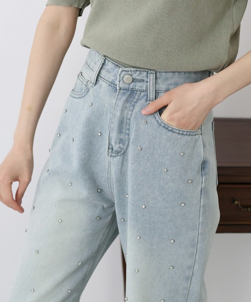 BLUEEAST（ブルーイースト）の「2TYPE ストーン&パールデニムパンツ（デニムパンツ・レディース・ブルー系/ブルー・SMALL/MEDIUM/LARGE）」の18枚目の写真