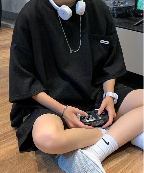 NEW GENTLEMAN(ニュージェントルマン)の「【2点SET】リクシーサーマル セットアップ Tシャツ&ショートパンツ セット(Tシャツ/カットソー・メンズ・グレー/ブラック/オレンジ/ブルー・XL/L/M)」の7枚目の写真