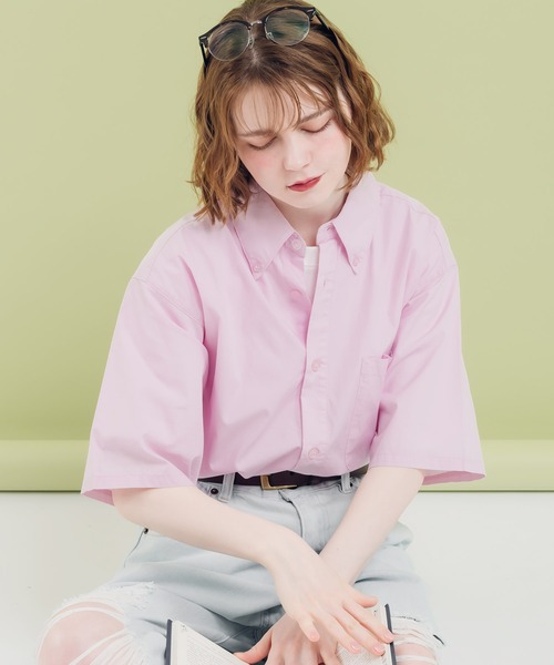 MUHET（ミュエータ）の「ボタンダウンブロードシャツ（シャツ/ブラウス・レディース・ライトブルー/ライトピンク/オフホワイト・MEDIUM/X-LARGE）」の3枚目の写真