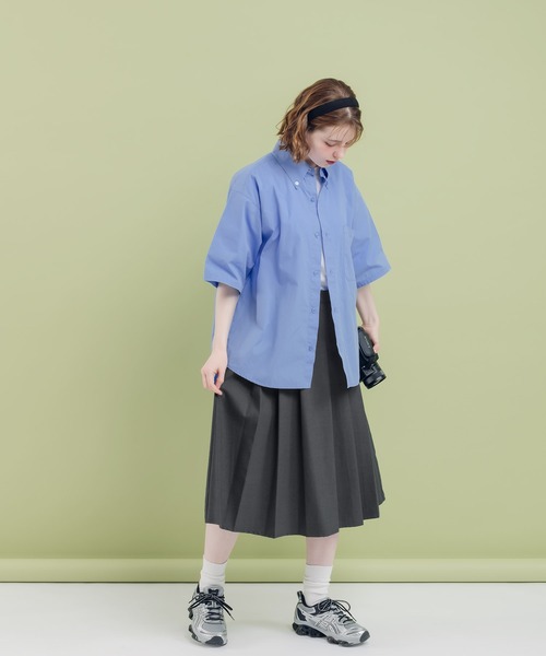 MUHET（ミュエータ）の「ボタンダウンブロードシャツ（シャツ/ブラウス・レディース・ライトブルー/ライトピンク/オフホワイト・MEDIUM/X-LARGE）」の9枚目の写真