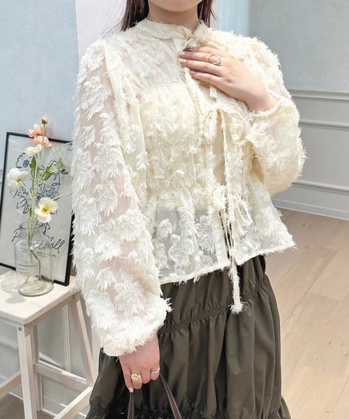 セール】リボンギャザーブラウス【ZOZOTOWN限定アイテム】（シャツ