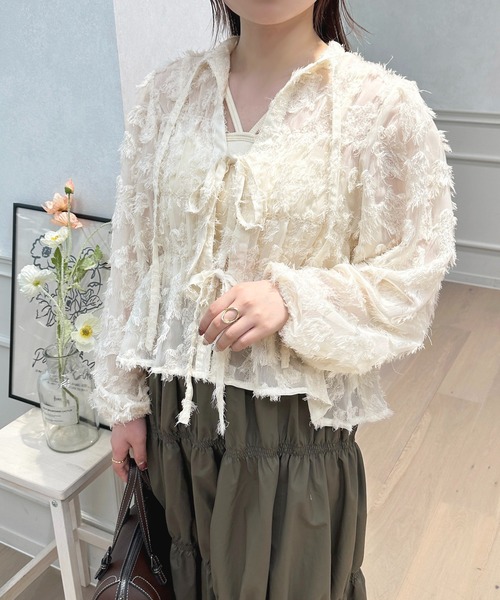 セール】リボンギャザーブラウス【ZOZOTOWN限定アイテム