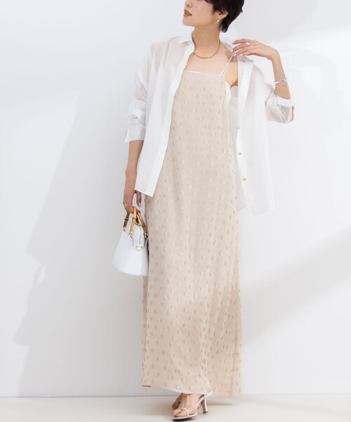 NOLLEY’S Sophi(ノーリーズソフィ)の「ドットラメジャガードキャミワンピース(ワンピース・レディース・ブラック系その他3/ベージュ系その他3・38)」の1枚目の写真