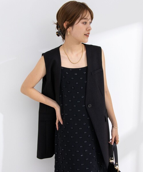 NOLLEY’S Sophi(ノーリーズソフィ)の「ドットラメジャガードキャミワンピース(ワンピース・レディース・ブラック系その他3/ベージュ系その他3・38)」の19枚目の写真