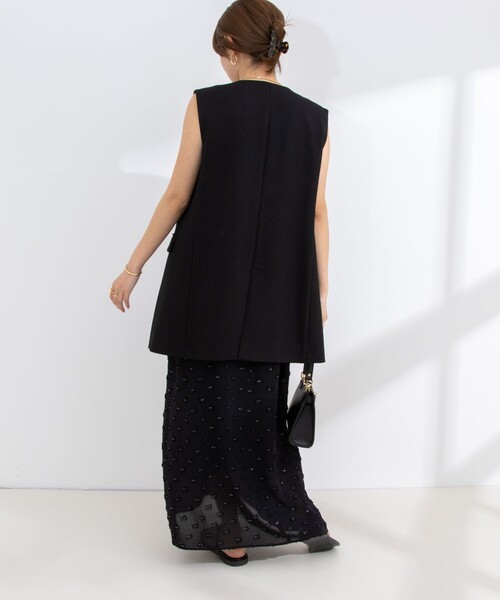 NOLLEY’S Sophi(ノーリーズソフィ)の「ドットラメジャガードキャミワンピース(ワンピース・レディース・ブラック系その他3/ベージュ系その他3・38)」の16枚目の写真