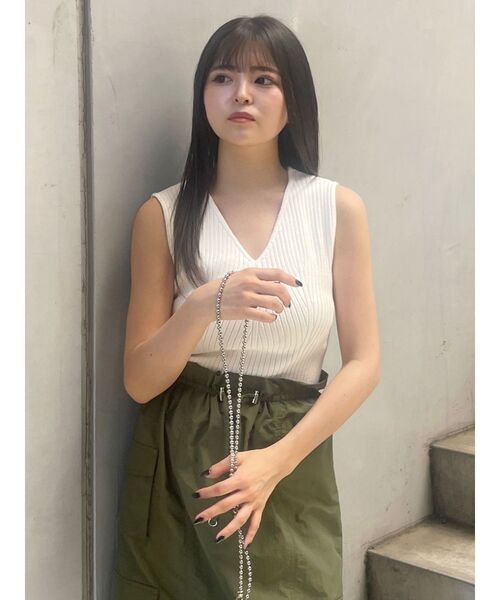 MURUA（ムルーア）の「付け衿2WAYリブニット（ニット/セーター・レディース・ブラック/ボルドー/ホワイト/ブルー・FREE）」の7枚目の写真