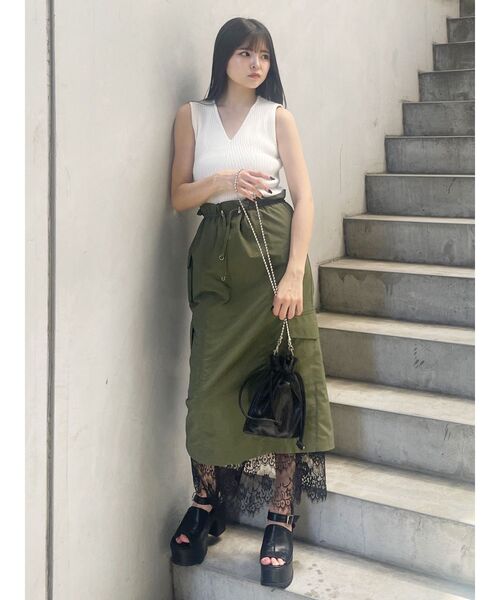 MURUA（ムルーア）の「付け衿2WAYリブニット（ニット/セーター・レディース・ブラック/ボルドー/ホワイト/ブルー・FREE）」の9枚目の写真