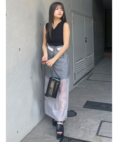 MURUA（ムルーア）の「付け衿2WAYリブニット（ニット/セーター・レディース・ブラック/ボルドー/ホワイト/ブルー・FREE）」の14枚目の写真