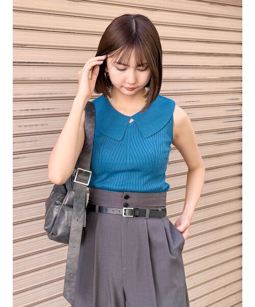 MURUA（ムルーア）の「付け衿2WAYリブニット（ニット/セーター・レディース・ブラック/ボルドー/ホワイト/ブルー・FREE）」の16枚目の写真