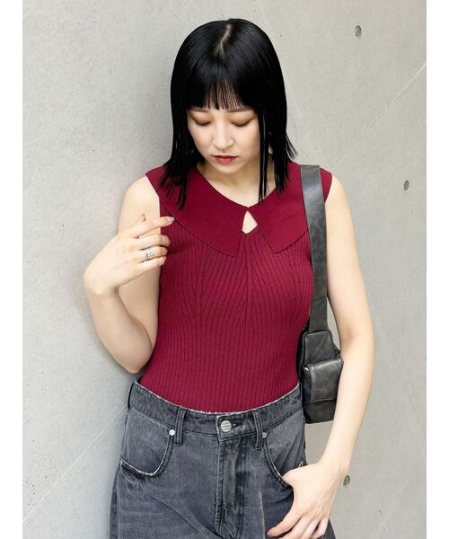 MURUA（ムルーア）の「付け衿2WAYリブニット（ニット/セーター・レディース・ブラック/ボルドー/ホワイト/ブルー・FREE）」の19枚目の写真