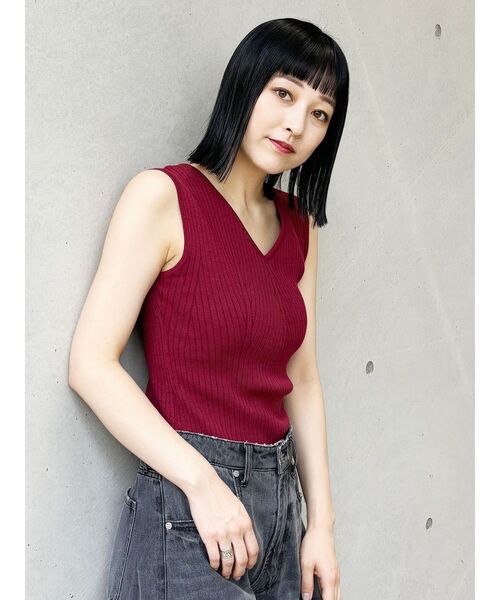 MURUA（ムルーア）の「付け衿2WAYリブニット（ニット/セーター・レディース・ブラック/ボルドー/ホワイト/ブルー・FREE）」の21枚目の写真