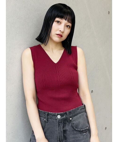 MURUA（ムルーア）の「付け衿2WAYリブニット（ニット/セーター・レディース・ブラック/ボルドー/ホワイト/ブルー・FREE）」の22枚目の写真