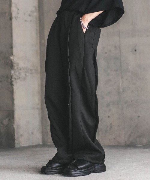 Shoowtime(ショウタイム)の「スウェットライクワイドフレアジャージ(スウェットパンツ・メンズ・ブラック/グレー・MEDIUM/LARGE/X-LARGE)」の3枚目の写真