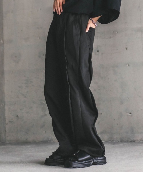 Shoowtime(ショウタイム)の「スウェットライクワイドフレアジャージ(スウェットパンツ・メンズ・ブラック/グレー・MEDIUM/LARGE/X-LARGE)」の5枚目の写真