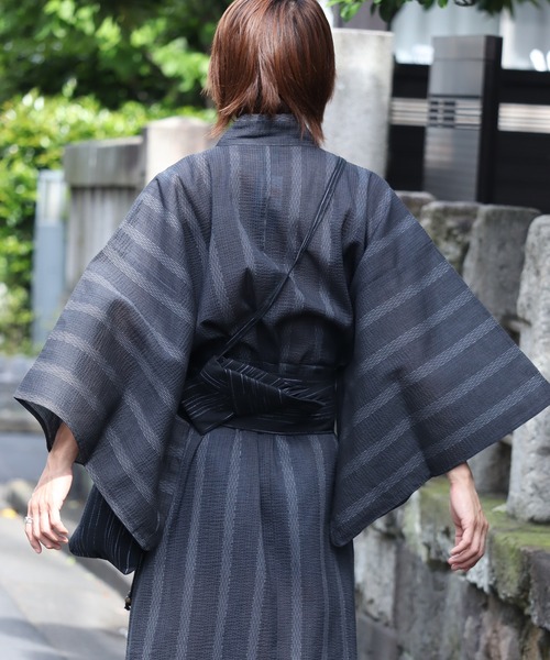 Art re A select(アトリエセレクト)の「-YUKATA-浴衣4点セット(浴衣・メンズ・チャコール/ネイビー/ブラック/グレー/ブラック系その他・M/L/LL)」の12枚目の写真