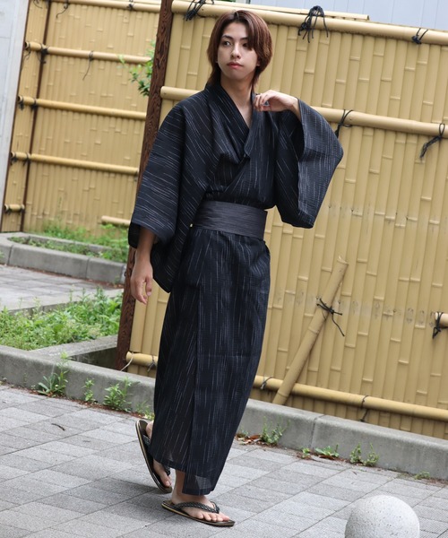 浴衣4点セット 楽天市場】 男浴衣セット 浴衣 メンズ浴衣4点セット【浴衣+帯+