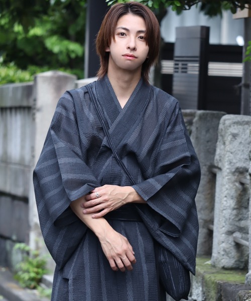 Art re A select(アトリエセレクト)の「-YUKATA-浴衣4点セット(浴衣・メンズ・チャコール/ネイビー/ブラック/グレー/ブラック系その他・M/L/LL)」の10枚目の写真
