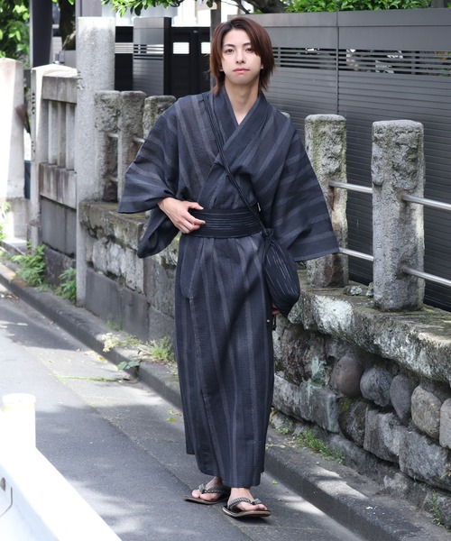 Art re A select(アトリエセレクト)の「-YUKATA-浴衣4点セット(浴衣・メンズ・チャコール/ネイビー/ブラック/グレー/ブラック系その他・M/L/LL)」の13枚目の写真