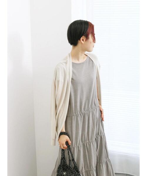 Samansa Mos2 blue（サマンサモスモスブルー）の「ピグメントティアードワンピース（ワンピース・レディース・グレー/チャコールグレー/パープル・F）」の21枚目の写真