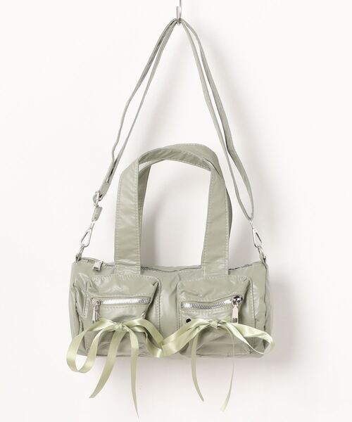 styiro（スタイロ）の「Wポケットリボンボストン/ショルダーバッグ（ショルダーバッグ・レディース・カーキ/シルバー/ブラック/ホワイト・FREE）」の8枚目の写真