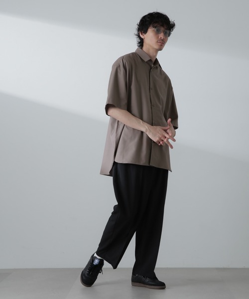 NANO universe（ナノユニバース）の「ビッグドレープシャツ 半袖（シャツ/ブラウス・メンズ・ライトグレー/ホワイト/ブラック/グレー系その他4・M/S/L）」の7枚目の写真