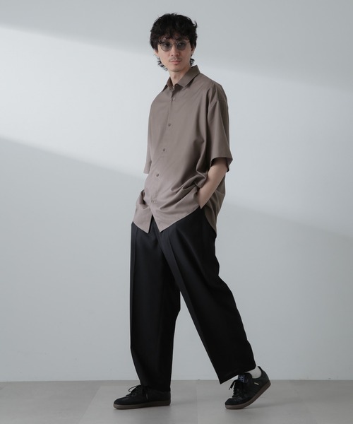 NANO universe（ナノユニバース）の「ビッグドレープシャツ 半袖（シャツ/ブラウス・メンズ・ライトグレー/ホワイト/ブラック/グレー系その他4・M/S/L）」の8枚目の写真