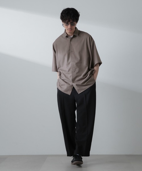 NANO universe（ナノユニバース）の「ビッグドレープシャツ 半袖（シャツ/ブラウス・メンズ・ライトグレー/ホワイト/ブラック/グレー系その他4・M/S/L）」の9枚目の写真