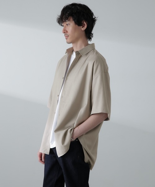 NANO universe（ナノユニバース）の「ビッグドレープシャツ 半袖（シャツ/ブラウス・メンズ・ライトグレー/ホワイト/ブラック/グレー系その他4・M/S/L）」の11枚目の写真