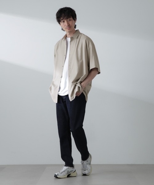 NANO universe（ナノユニバース）の「ビッグドレープシャツ 半袖（シャツ/ブラウス・メンズ・ライトグレー/ホワイト/ブラック/グレー系その他4・M/S/L）」の12枚目の写真