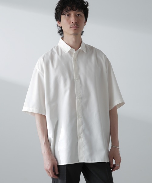 NANO universe（ナノユニバース）の「ビッグドレープシャツ 半袖（シャツ/ブラウス・メンズ・ライトグレー/ホワイト/ブラック/グレー系その他4・M/S/L）」の15枚目の写真