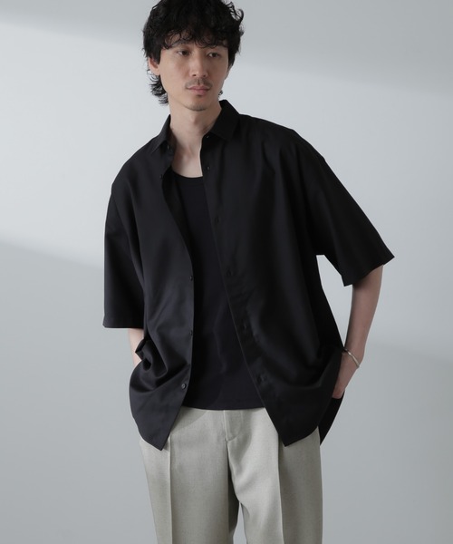 NANO universe（ナノユニバース）の「ビッグドレープシャツ 半袖（シャツ/ブラウス・メンズ・ライトグレー/ホワイト/ブラック/グレー系その他4・M/S/L）」の21枚目の写真