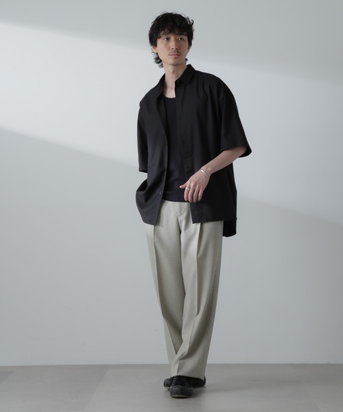 NANO universe（ナノユニバース）の「ビッグドレープシャツ 半袖（シャツ/ブラウス・メンズ・ライトグレー/ホワイト/ブラック/グレー系その他4・M/S/L）」の22枚目の写真