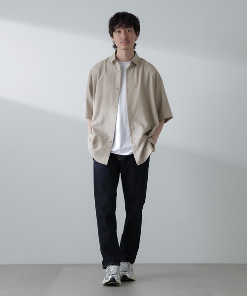 NANO universe（ナノユニバース）の「ビッグドレープシャツ 半袖（シャツ/ブラウス・メンズ・ライトグレー/ホワイト/ブラック/グレー系その他4・M/S/L）」の14枚目の写真