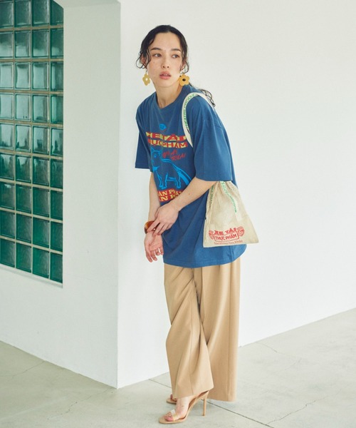THEATRE PRODUCTS(シアタープロダクツ)の「ピッグプリントTシャツ(Tシャツ/カットソー・レディース・ピンク/ネイビー/ホワイト・FREE)」の6枚目の写真