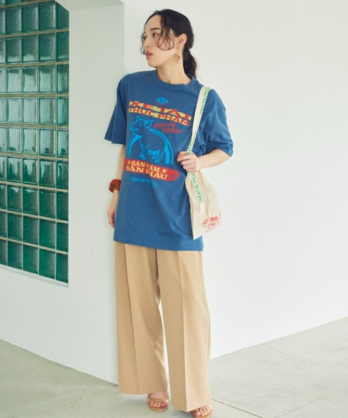 THEATRE PRODUCTS(シアタープロダクツ)の「ピッグプリントTシャツ(Tシャツ/カットソー・レディース・ピンク/ネイビー/ホワイト・FREE)」の7枚目の写真