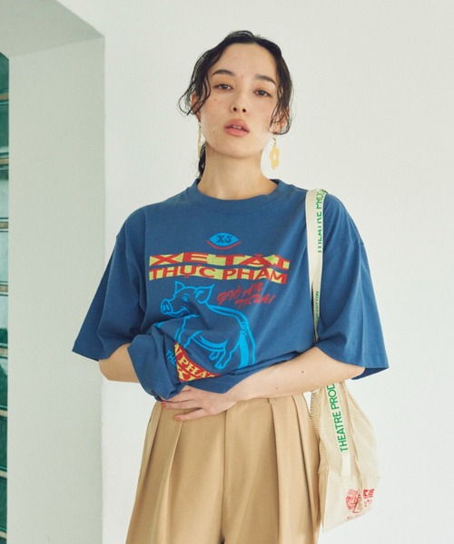 THEATRE PRODUCTS(シアタープロダクツ)の「ピッグプリントTシャツ(Tシャツ/カットソー・レディース・ピンク/ネイビー/ホワイト・FREE)」の8枚目の写真