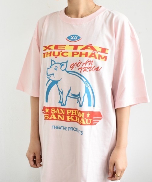 THEATRE PRODUCTS(シアタープロダクツ)の「ピッグプリントTシャツ(Tシャツ/カットソー・レディース・ピンク/ネイビー/ホワイト・FREE)」の16枚目の写真