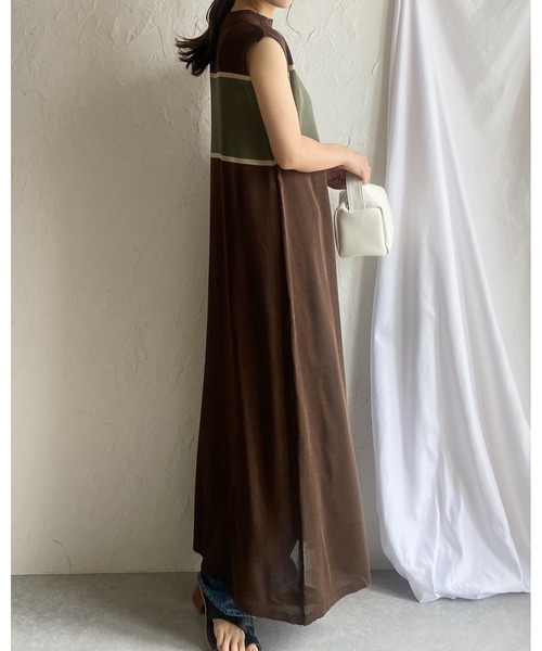 美品】TODAYFUL ノースリーブニットワンピース 36 ブラウン