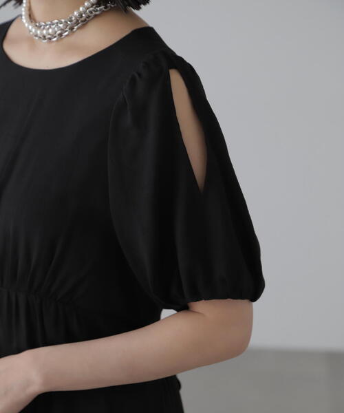 FREE'S MART(フリーズマート)の「◇【3サイズ展開XS-M】肩スリットバックリボンワンピース【低身長サイズ有】(ワンピース・レディース・ブルー/ブラック系その他/ブラック・X-SMALL/MEDIUM/SMALL)」の18枚目の写真