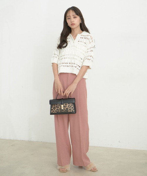 VIS(ビス)の「ファンシーヤーンニットポロ(その他トップス・レディース・ブラック/ブラウン/キナリ・FREE)」の5枚目の写真