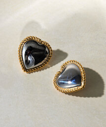 ear PAPILLONNER | ツイストバイカラーハートイヤリング(イヤリング)