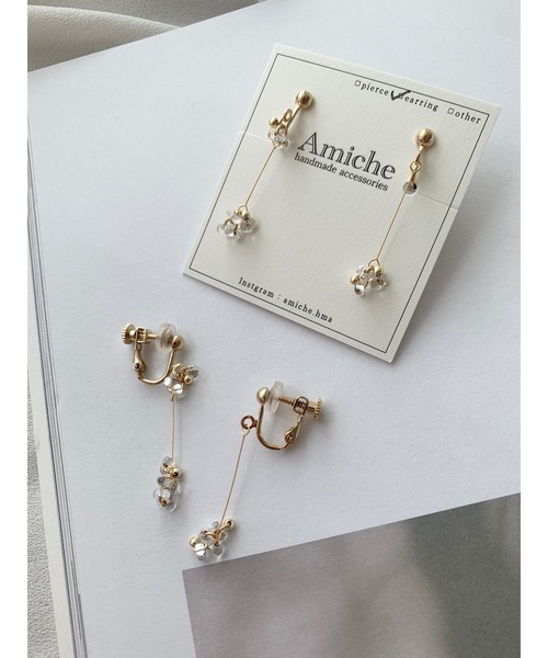 VIBGYOR(ヴィブジョー)の「【Amiche】ビーズ華奢イヤリング(MA)(イヤリング・レディース・ゴールド・FREE)」の2枚目の写真