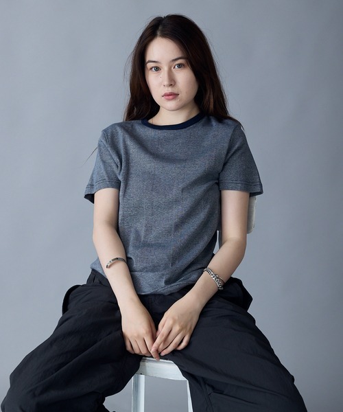 MILLER（ミラー）の「R.P.miller/ミラー パネルリブ 半袖 Tシャツ（Tシャツ/カットソー・メンズ・ホワイト/ブラウン系/ブラック系/ブラック/ホワイト系1/ネイビー系2/ネイビー系1/レッド・M/L）」の7枚目の写真