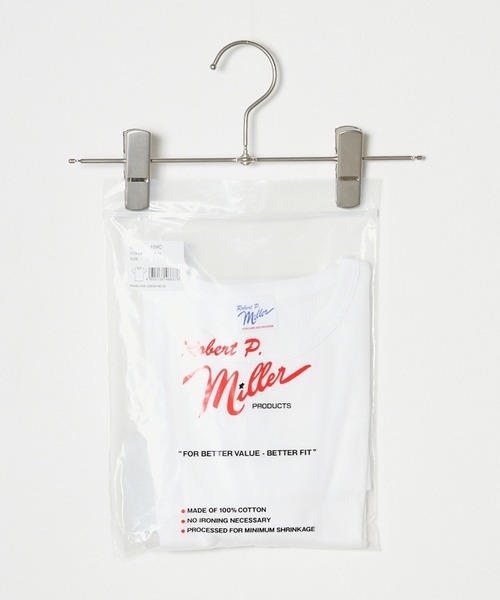 MILLER（ミラー）の「R.P.miller/ミラー パネルリブ 半袖 Tシャツ（Tシャツ/カットソー・メンズ・ホワイト/ブラウン系/ブラック系/ブラック/ホワイト系1/ネイビー系2/ネイビー系1/レッド・M/L）」の18枚目の写真