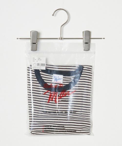 MILLER（ミラー）の「R.P.miller/ミラー パネルリブ 半袖 Tシャツ（Tシャツ/カットソー・メンズ・ホワイト/ブラウン系/ブラック系/ブラック/ホワイト系1/ネイビー系2/ネイビー系1/レッド・M/L）」の10枚目の写真