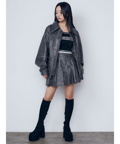 EMODA(エモダ)の「スクエアネッククロップニット(ニット/セーター・レディース・ホワイト/ブラック/ネイビー/アイボリー・FREE)」の9枚目の写真