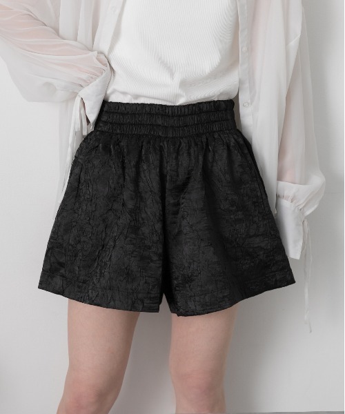 ad thie（アドティエ）の「ジャガード フレアショートパンツ（その他パンツ・レディース・グレー/アイボリー/ブラック・FREE）」の2枚目の写真