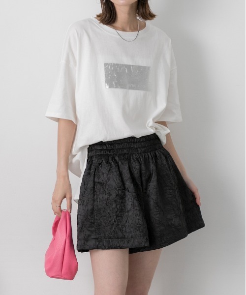 ad thie（アドティエ）の「ジャガード フレアショートパンツ（その他パンツ・レディース・グレー/アイボリー/ブラック・FREE）」の4枚目の写真